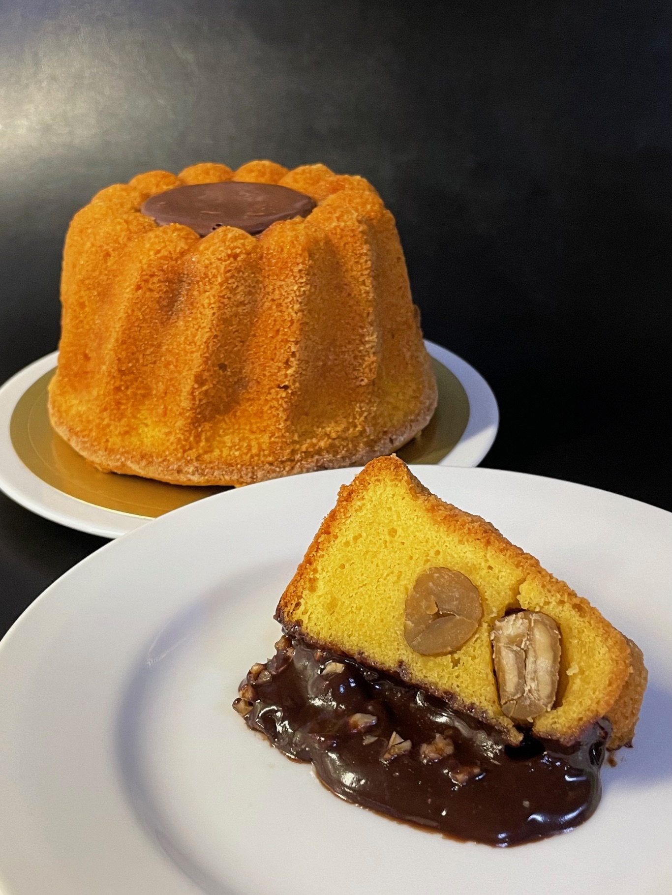 温かい栗のプディング